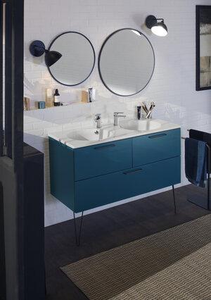 Meuble et miroir Odéon Rive Gauche bleu Jacob Delafon